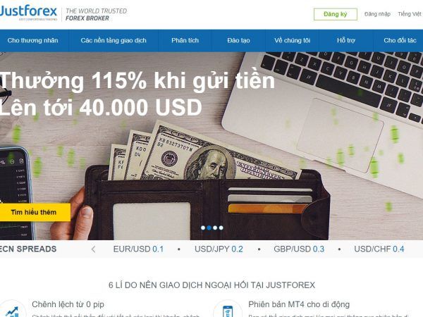 Justforex Việt Nam cung cấp các dịch vụ giao dịch thuận tiện và minh bạch