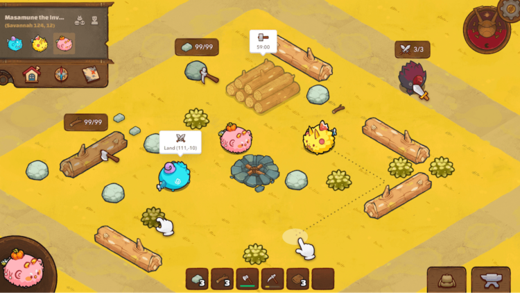 Người chơi có thể nâng cấp Land bằng cách sử dụng nhiều loại tài nguyên được tìm thấy khi tham gia trò chơi