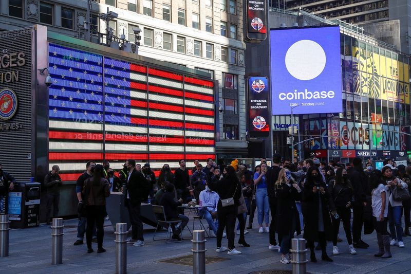 Hình ảnh về coinbase trên đường phố Mỹ