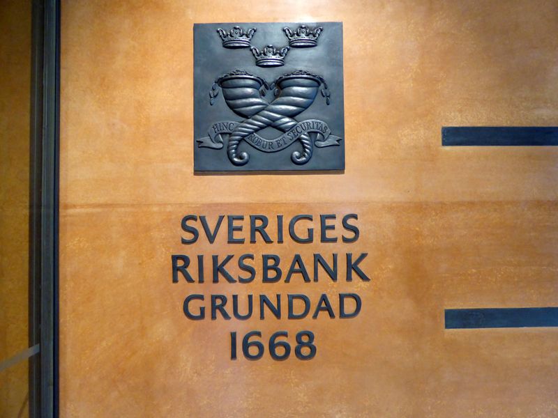 Ngân hàng trung ương Thụy Điển được chụp ở Stockholm
