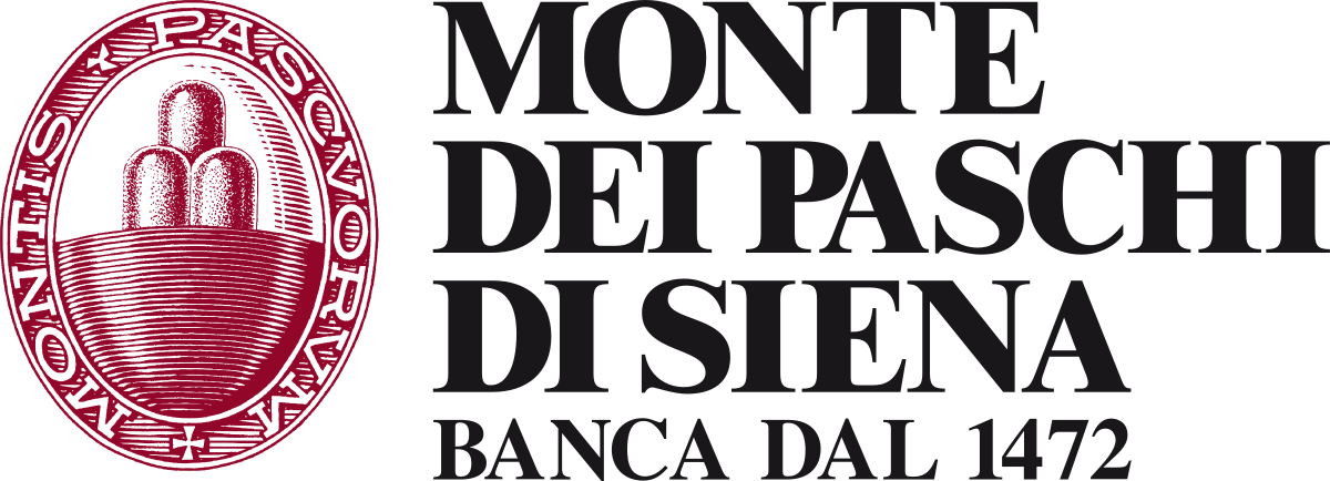 Logo của ngân hàng Monte dei Paschi di Siena ở lối vào ngân hàng ở Rome, Ý ngày 16 tháng 8 năm 2018